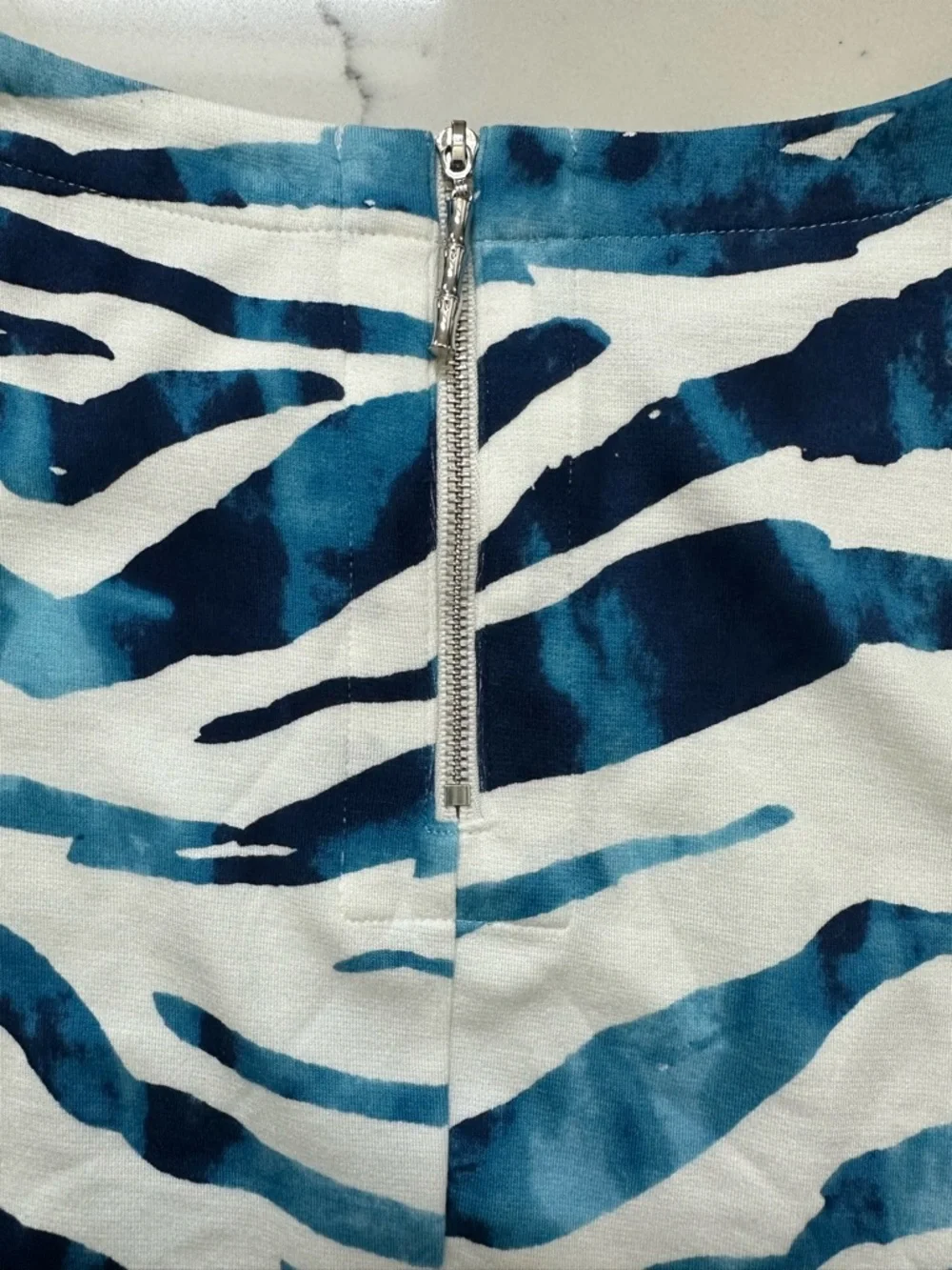 Tommy Bahama Blue & White Zebra-Print Mini Dress - Picture 5 of 7